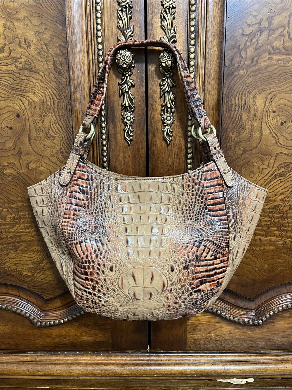 Brahmin Toasted Almond Bucket Bag
